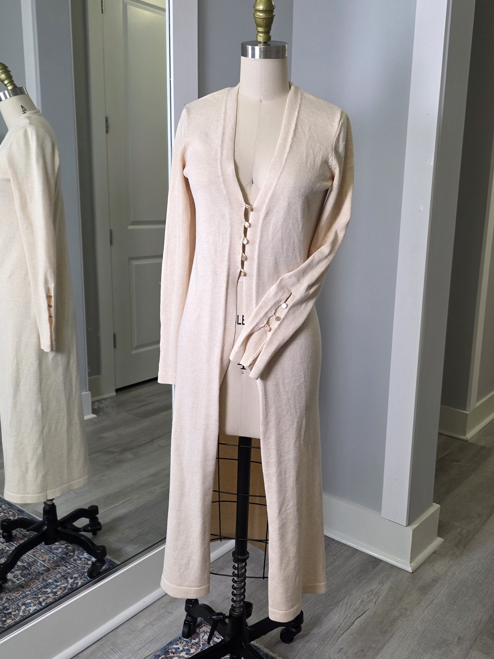 Gianni Bini Cream Long Knit Cardigan